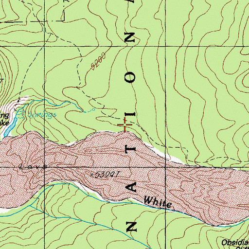Topographic Map of Obsidian Trail, OR