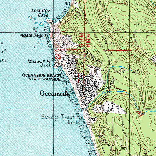 Topographic Map of Oceanside, OR