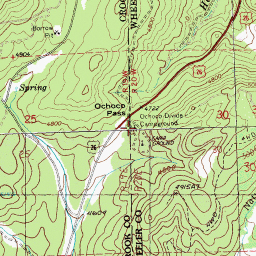 Topographic Map of Ochoco Divide Recreation Site, OR