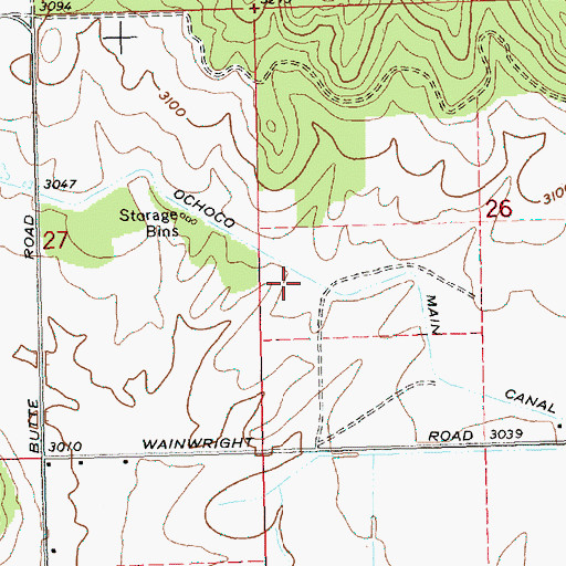 Topographic Map of Ochoco Main Canal, OR