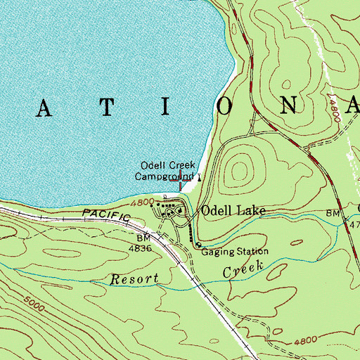 Topographic Map of Odell Creek Recreation Site, OR