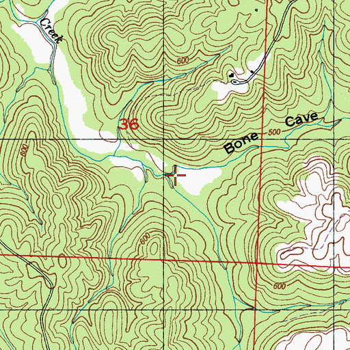 Topographic Map of Bone Cave Hollow, AL