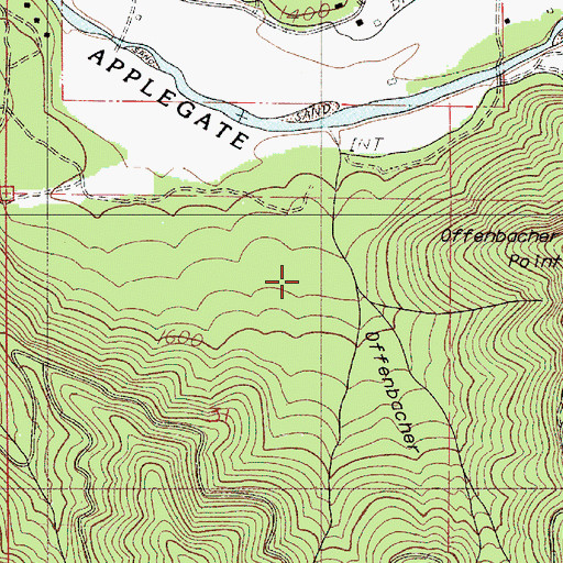 Topographic Map of Offenbacher Gulch, OR