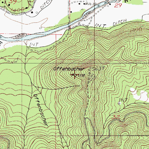 Topographic Map of Offenbacher Point, OR