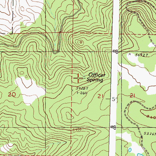 Topographic Map of Officer Spring, OR