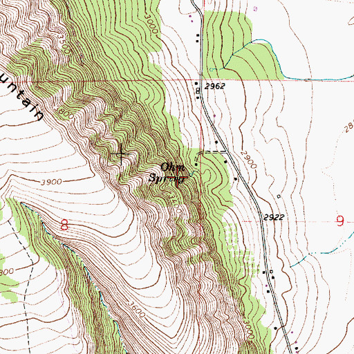 Topographic Map of Ohm Spring, OR