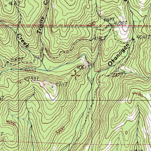 Topographic Map of Okanogan Creek, OR