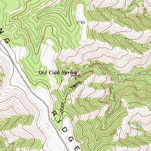 Topographic Map of Old Cold Spring, OR