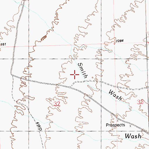 Topographic Map of Smith Wash, AZ