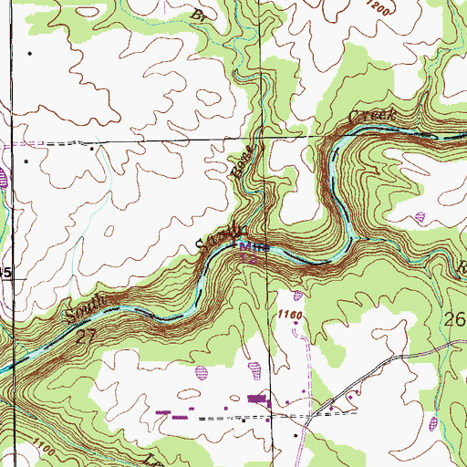 Topographic Map of Bone Creek, AL