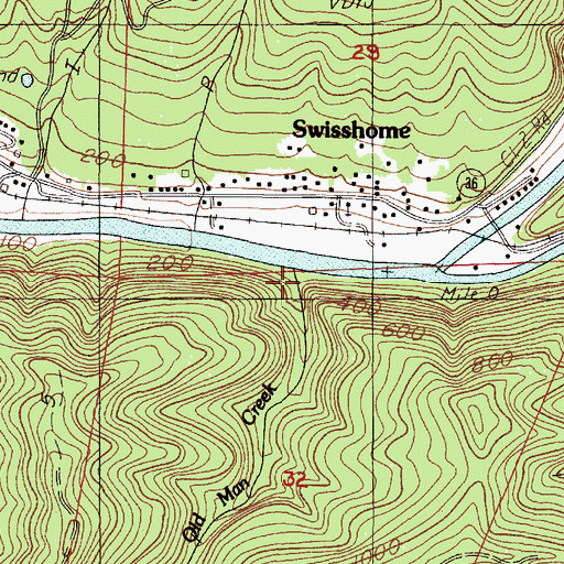 Topographic Map of Old Man Creek, OR