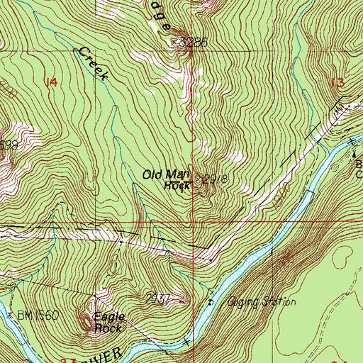 Topographic Map of Old Man Rock, OR