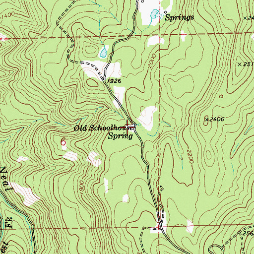 Topographic Map of Old Schoolhouse Spring, OR