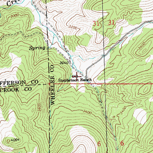 Topographic Map of Old Stephenson Ranch, OR