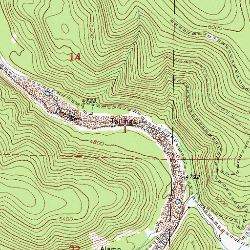 Topographic Map of Olive Creek, OR