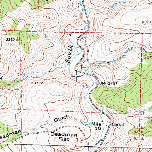 Topographic Map of Oliver Creek, OR