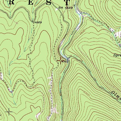 Topographic Map of Olmstead Creek, OR