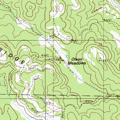 Topographic Map of Olson Meadows, OR