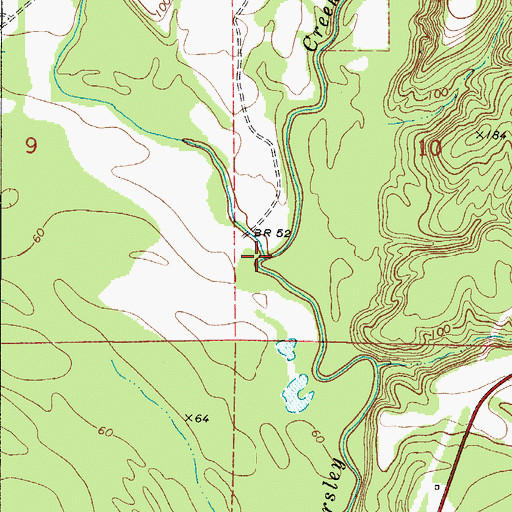 Topographic Map of Bones Branch, AL