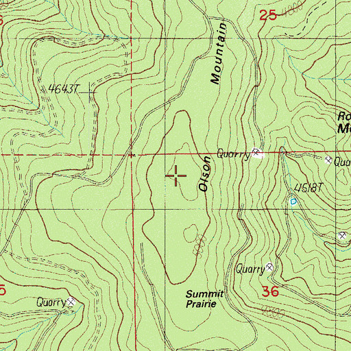 Topographic Map of Olson Mountain, OR
