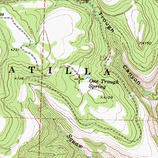 Topographic Map of One Trough Spring, OR