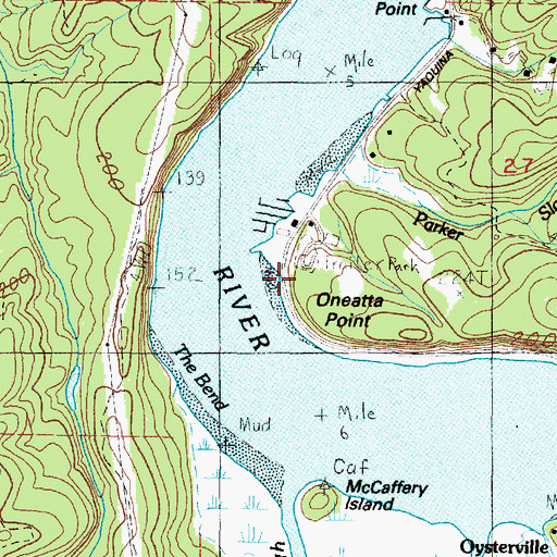 Topographic Map of Oneatta Point, OR