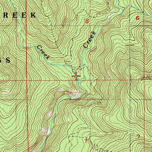 Topographic Map of Onion Creek, OR