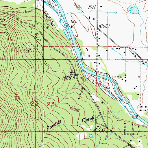 Topographic Map of Onion Creek, OR