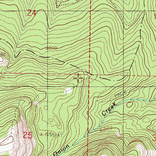Topographic Map of Onion Creek Trail, OR