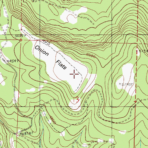 Topographic Map of Onion Flats, OR
