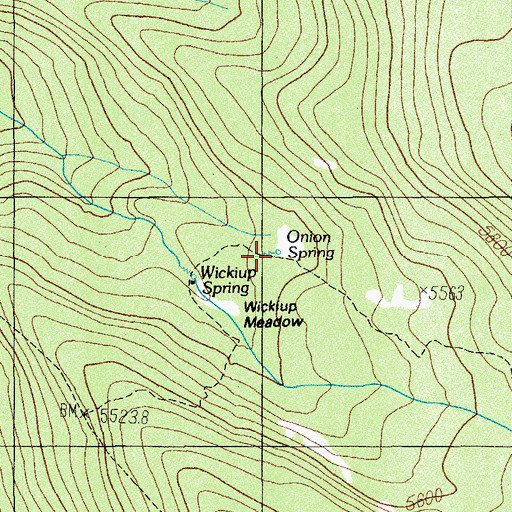 Topographic Map of Onion Spring, OR