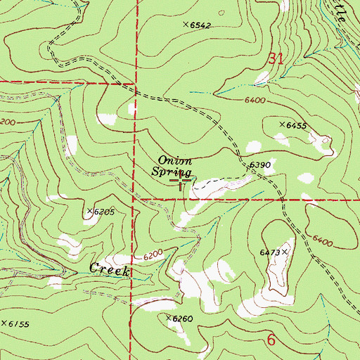 Topographic Map of Onion Spring, OR