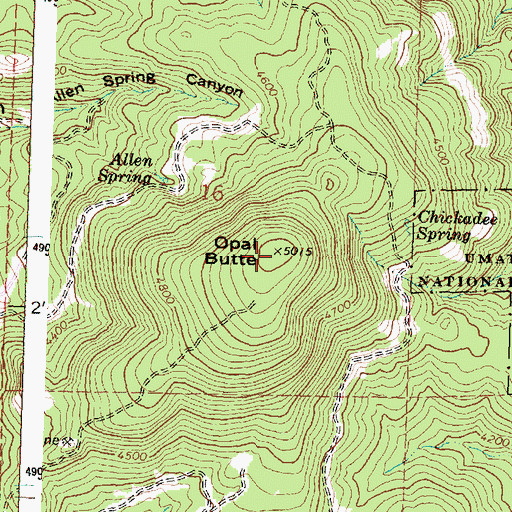 Topographic Map of Opal Butte, OR