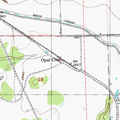 Topographic Map of Opal City, OR