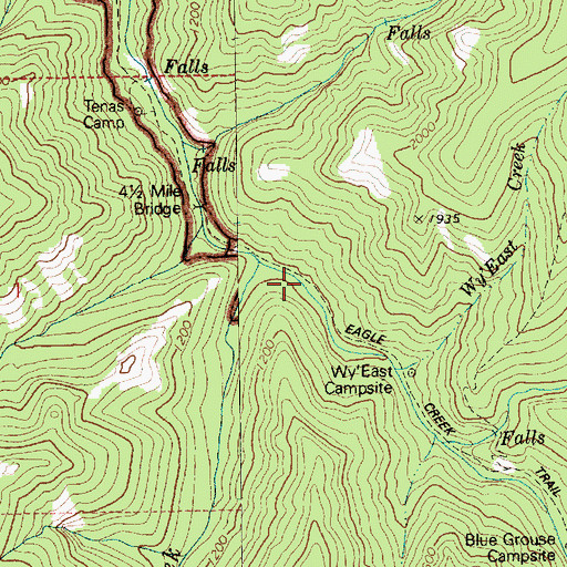 Topographic Map of Opal Creek, OR