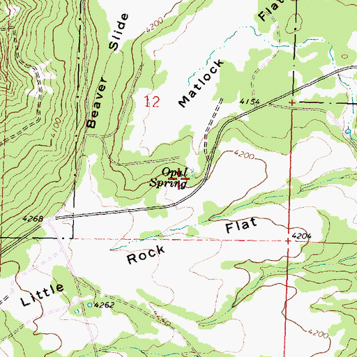 Topographic Map of Opal Spring, OR
