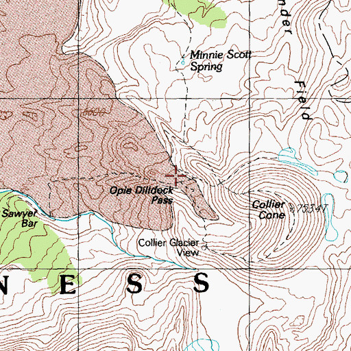 Topographic Map of Opie Dilldock Pass, OR
