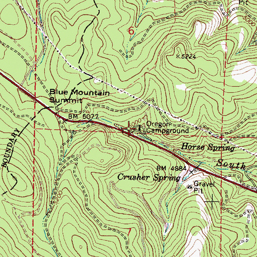 Topographic Map of Oregon Recreation Site, OR