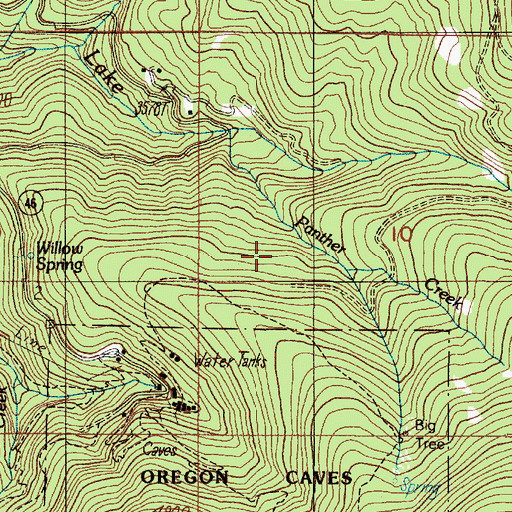 Topographic Map of Oregon Caves National Monument and Preserve, OR