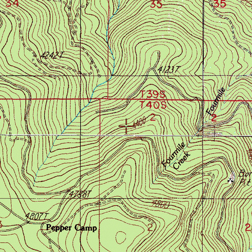 Topographic Map of Oregon Caves Trail, OR