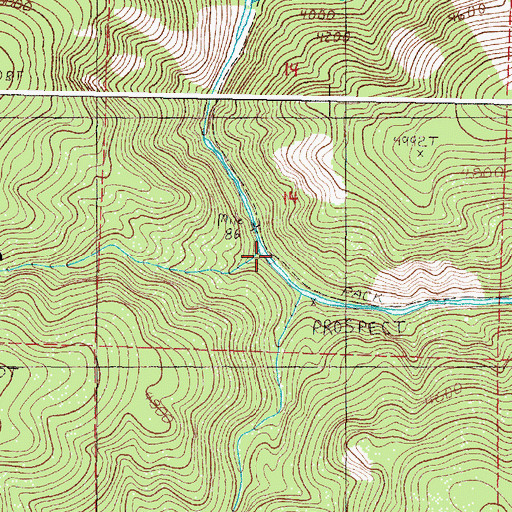 Topographic Map of Oregon Gulch, OR