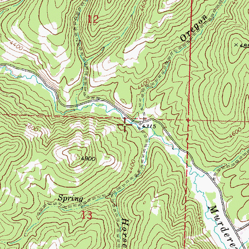 Topographic Map of Oregon Mine Creek, OR