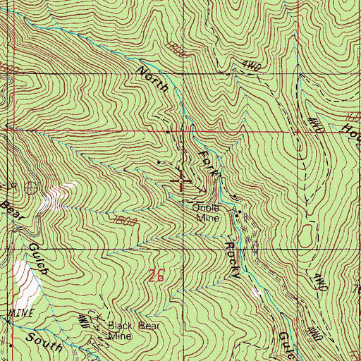 Topographic Map of Oriole Mine, OR