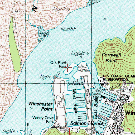 Topographic Map of Ork Reef, OR