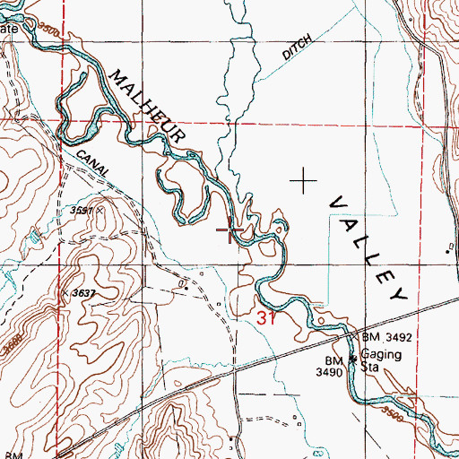Topographic Map of Otis Creek, OR