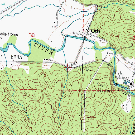 Topographic Map of Otis Junction, OR