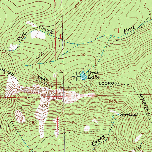 Topographic Map of Oval Lake, OR