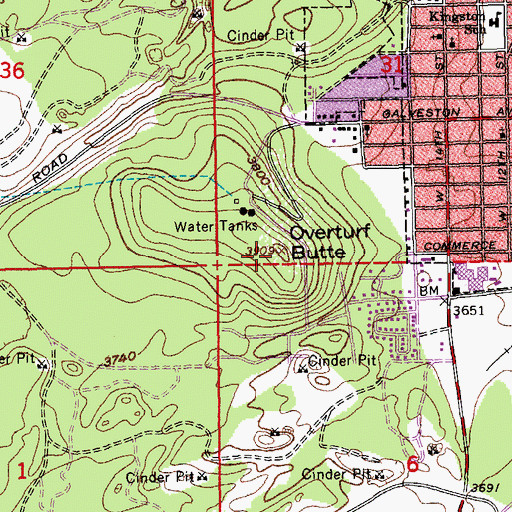 Topographic Map of Overturf Butte, OR