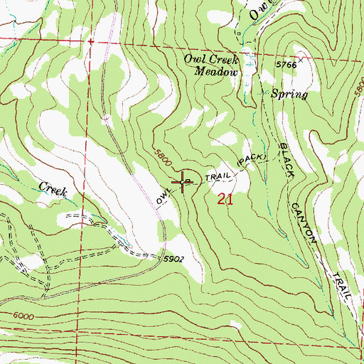 Topographic Map of Owl Creek Trail, OR