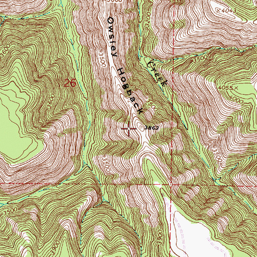Topographic Map of Owsley Hogback, OR